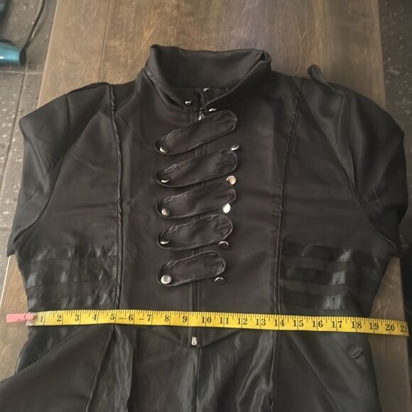 Vampire Viking Overcoat Dress  Solid Mock Neck Halloween Costume Steampu… - Picture 9 of 13